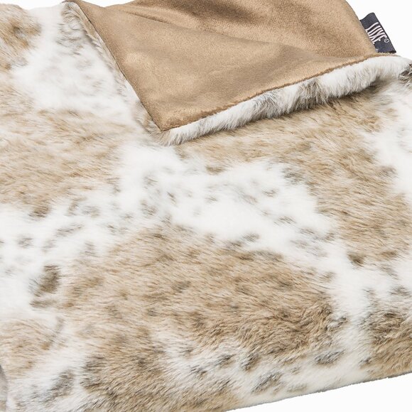 Luxe Home Decor Classic Faux Fur Throw | 1-Piece | Snow leopard | 50"x60" - Picture 8 of 8